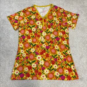 Little Sleepies Women's Floral Short Sleeve Henley Sleep Top Viscose Size S